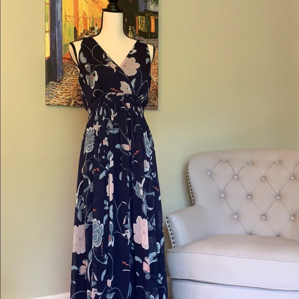 Motherhood Maternity-Navy Floral Patterned Dress